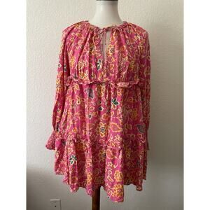 Revolve House of Harlow 1960 Dress Mini Print Tiered Babydoll Boho